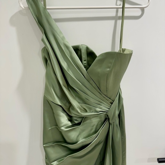 Satin Sage Green Prom/Formal/Bridesmaid Dress - Picture 2 of 4